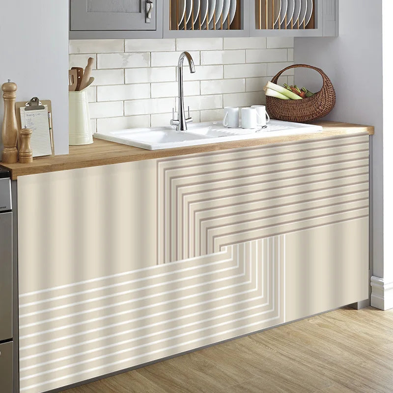 Vikama Minimalist Geometric Velcro Curtain Sink Cabinet Storage