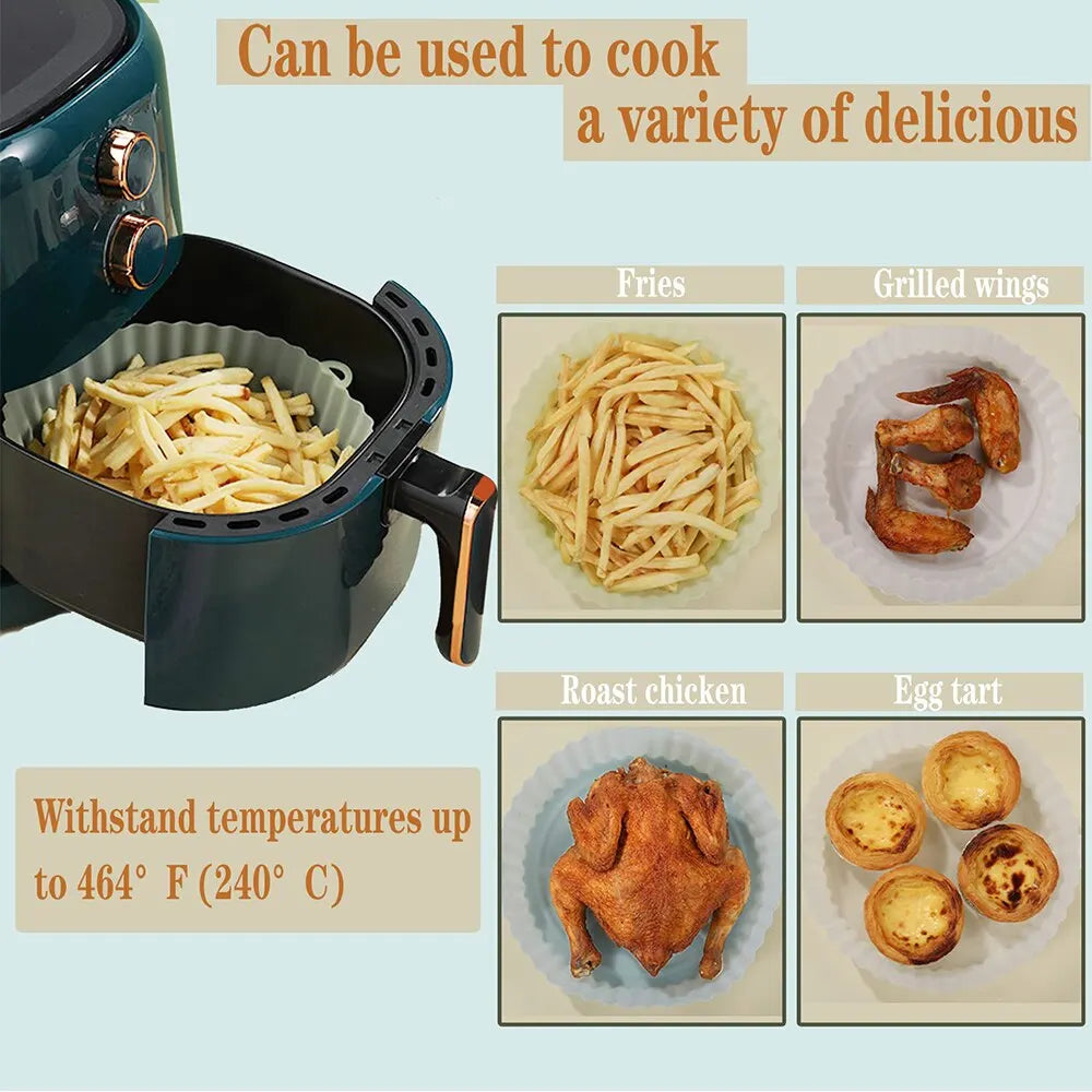 Silicone Mat Round Airfryer Inserts Heat Resistant Baking