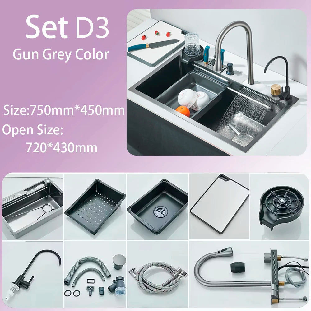 Sink Faucet Large Integrate Digital Display Multi-Function