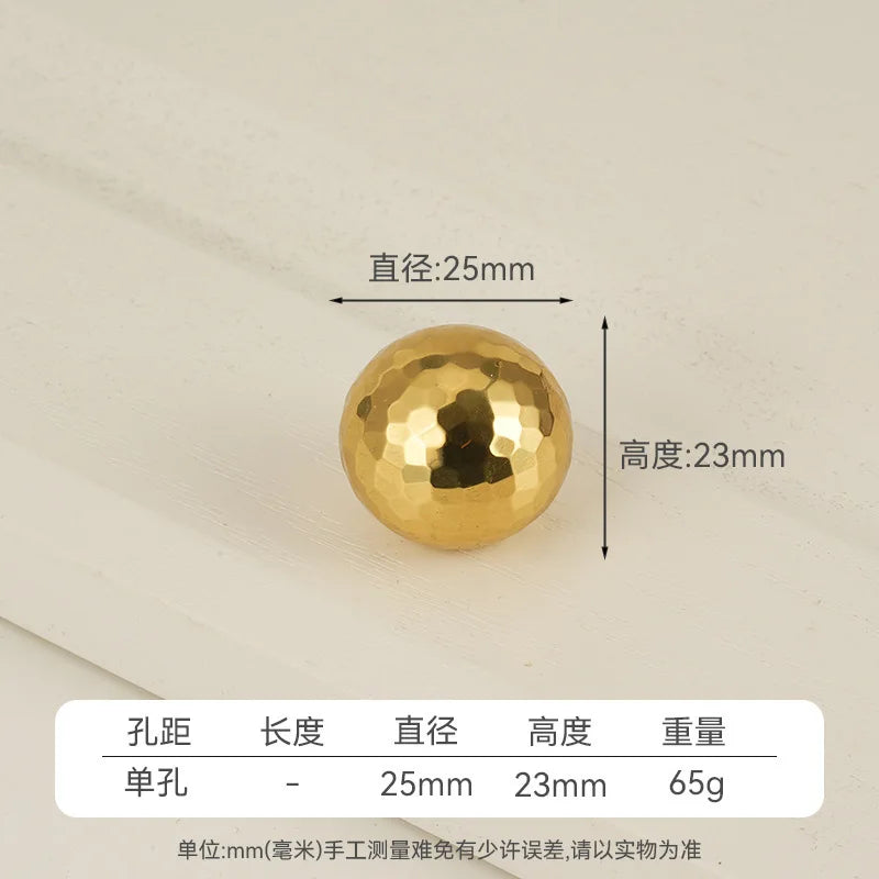 Solid Brass Wardrobe Handles Hammered Texture Handles Gold