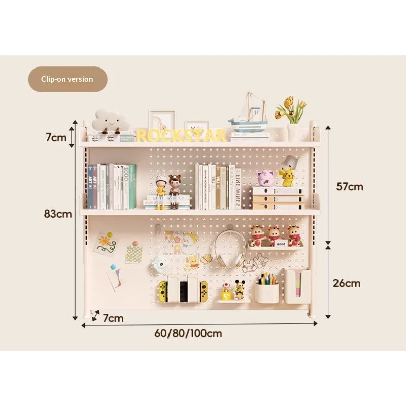 Adjustable Desktop Storage Rack Pegboard Desk Bookshelf Organizer