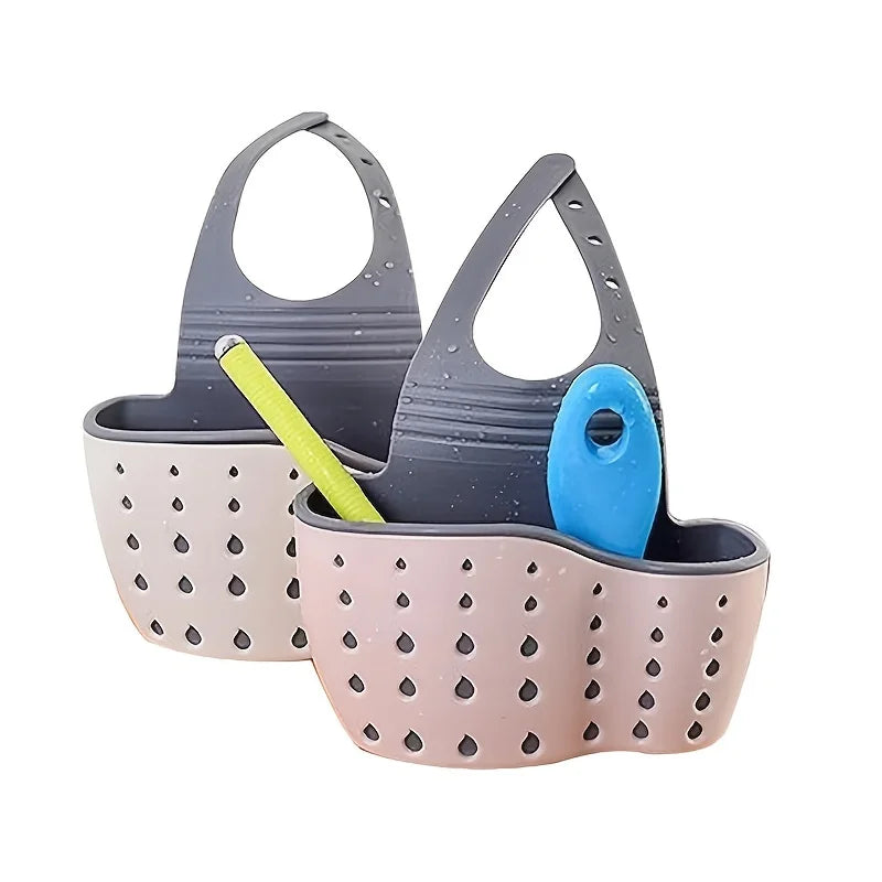 Adjustable Sink Sponge Holder Hanging Drain Basket -