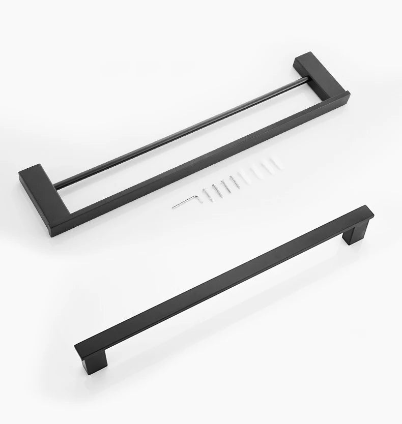 Matte Black Hook Towel Rack 304 Stainless Steel