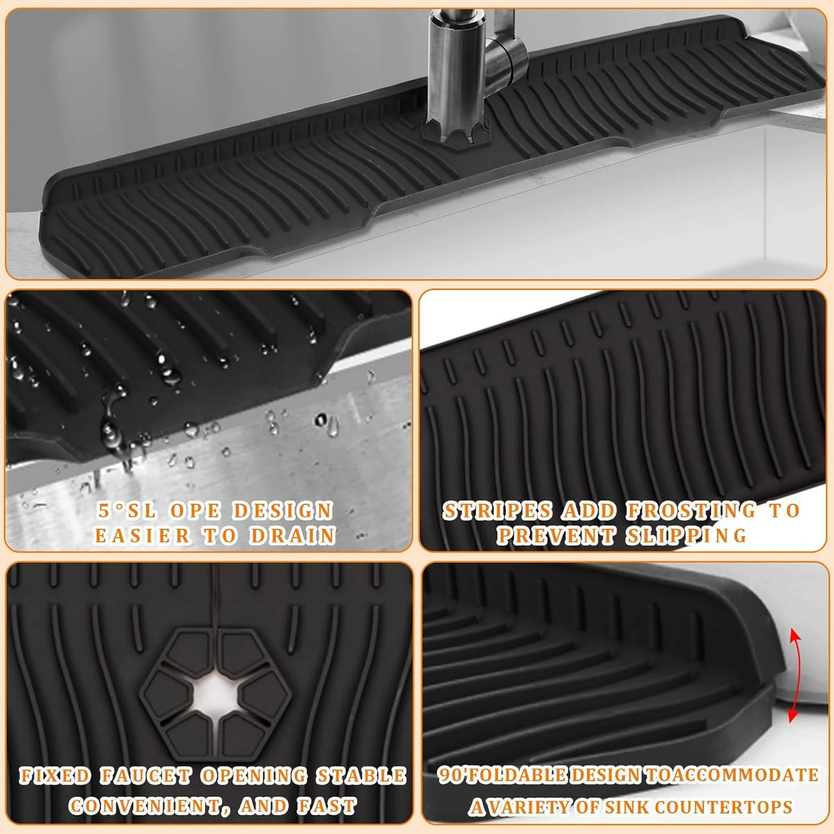 Extra Large Silicone Dish Drying Mat - Non-Slip