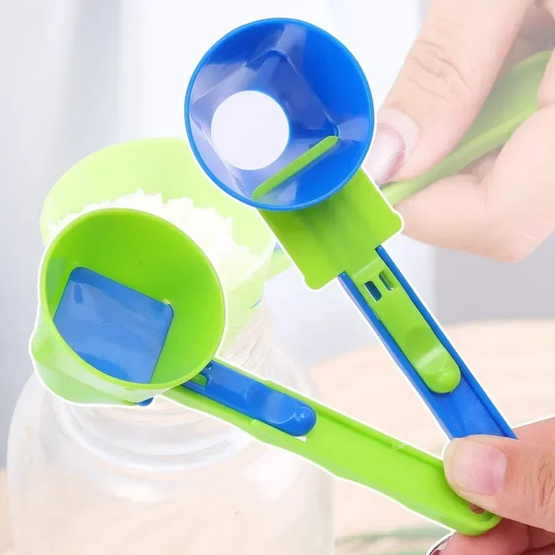 4/1pcs Creative Protein Powder Sliding Spoon Funnel Spoons