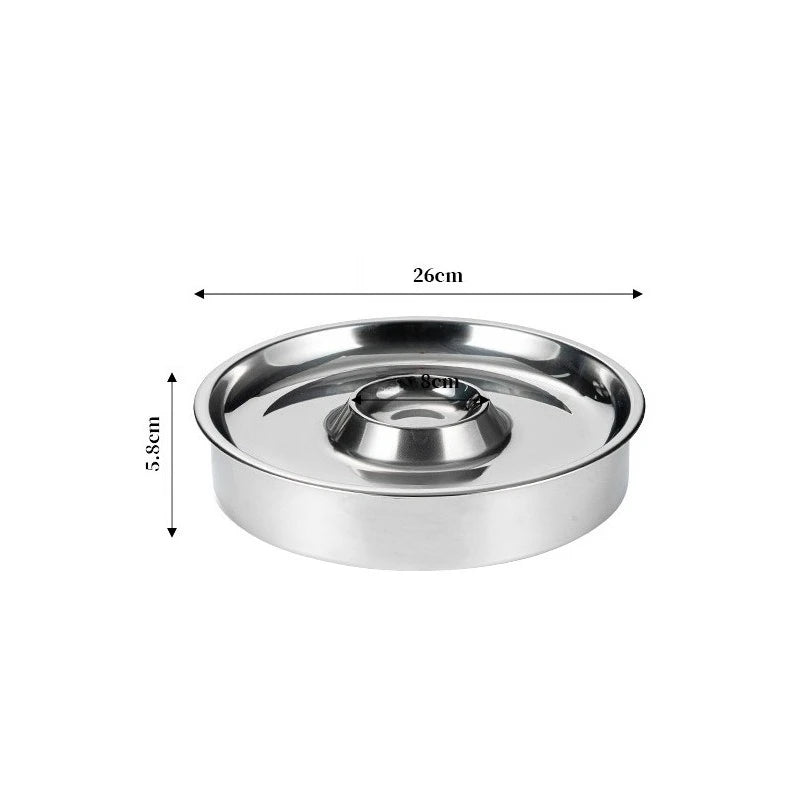 Stainless Steel Sashimi Ice Plate Round Dipping Dish
