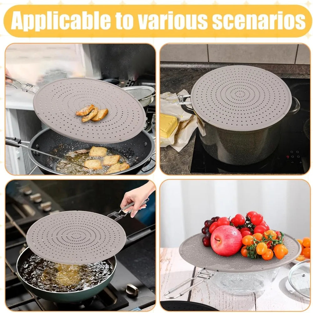 Silicone Splatter Screen Frying Pan Grease Oil Splatter
