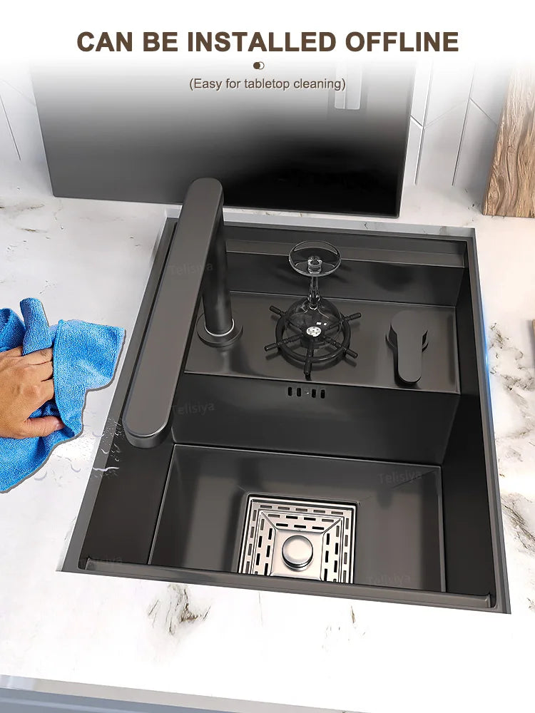 Hidden Bar Apartment Stainless Steel Sink Hand Wash