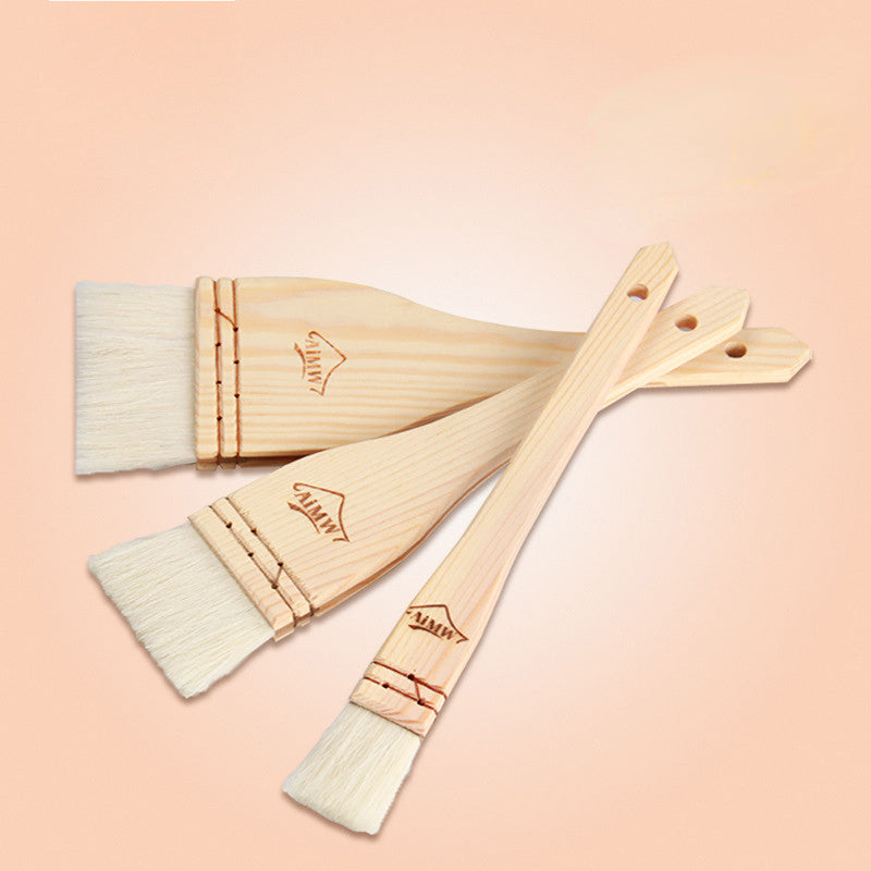 Mooncake Pastry Brush Wooden Handle Wool Barbecue Brush