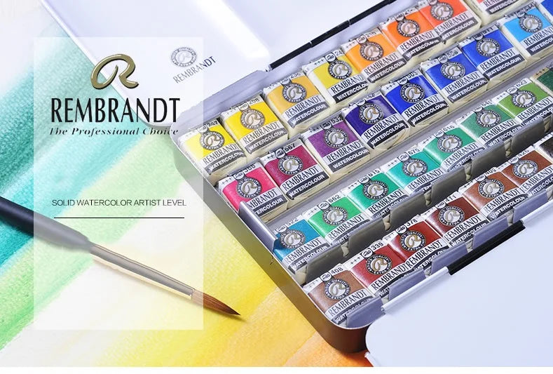 Rembrandt Artist Solid Watercolor Paint 48/36/24/12 Color Half