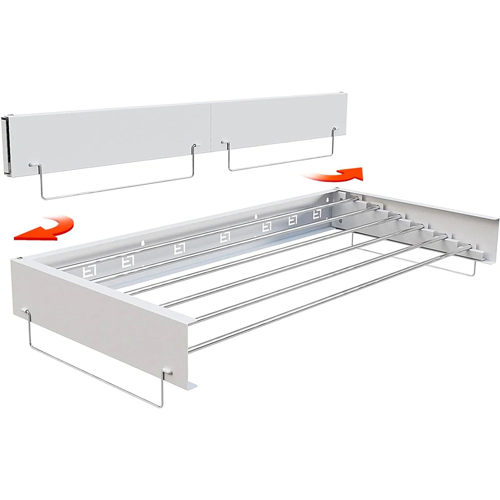 Wall Mounted Clothes Drying Rack Indoor Retractable Collapsible