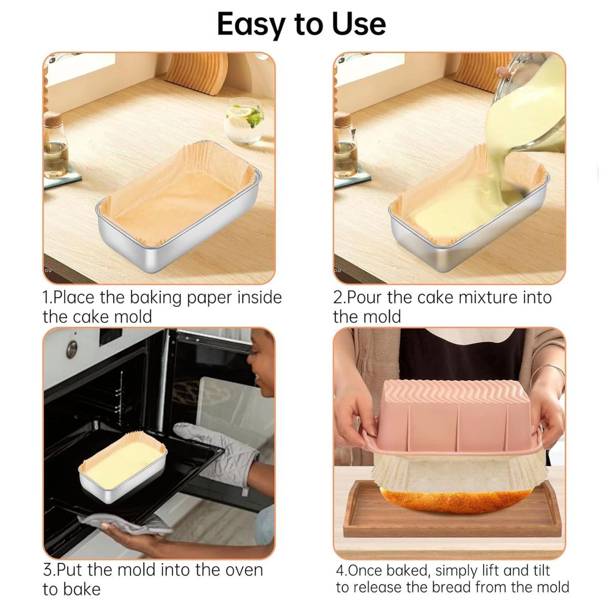 100 Loaf Pan Liners Baking Bread 9x5 Inch
