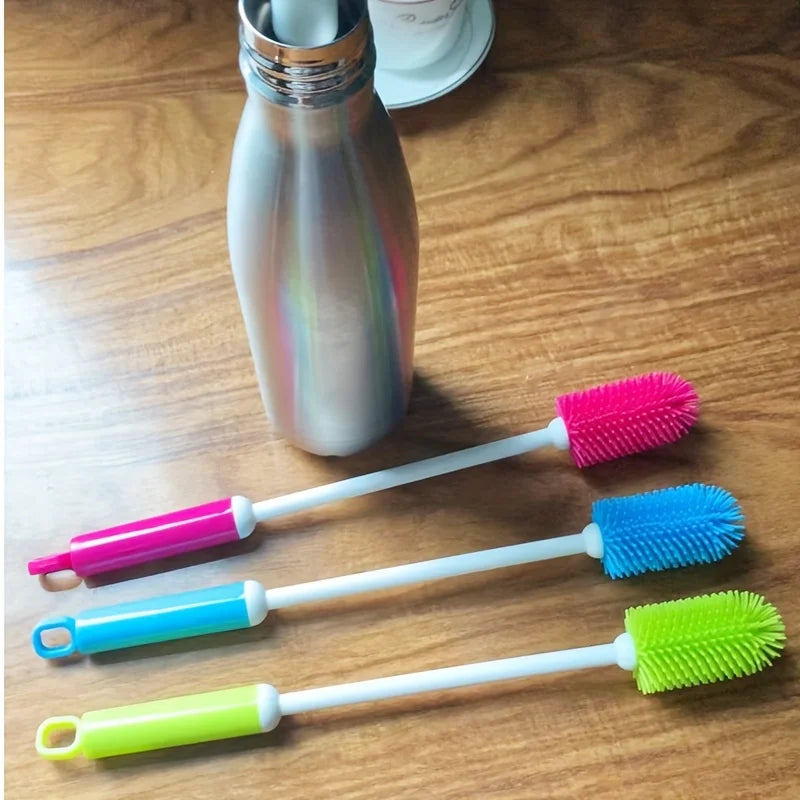 1pc Long Handle Cleaning Brush, Non-Slip Grip for Narrow Bottles, Durable Plastic Brush for Hard-to-Reach Areas, Bottle Cleaner