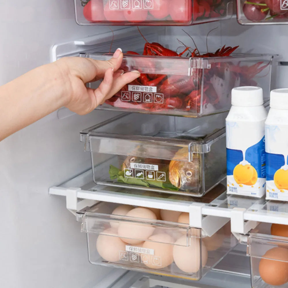 Fridge Organizer Storage Rack Fridge Freezer Shelf Pull-Out