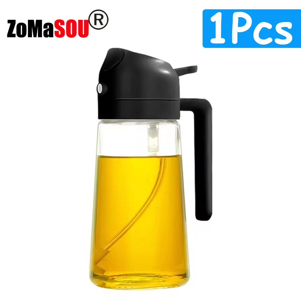 1-4pc 2-In-1 Sprayer Pourer Oil Empty Bottle Plastic