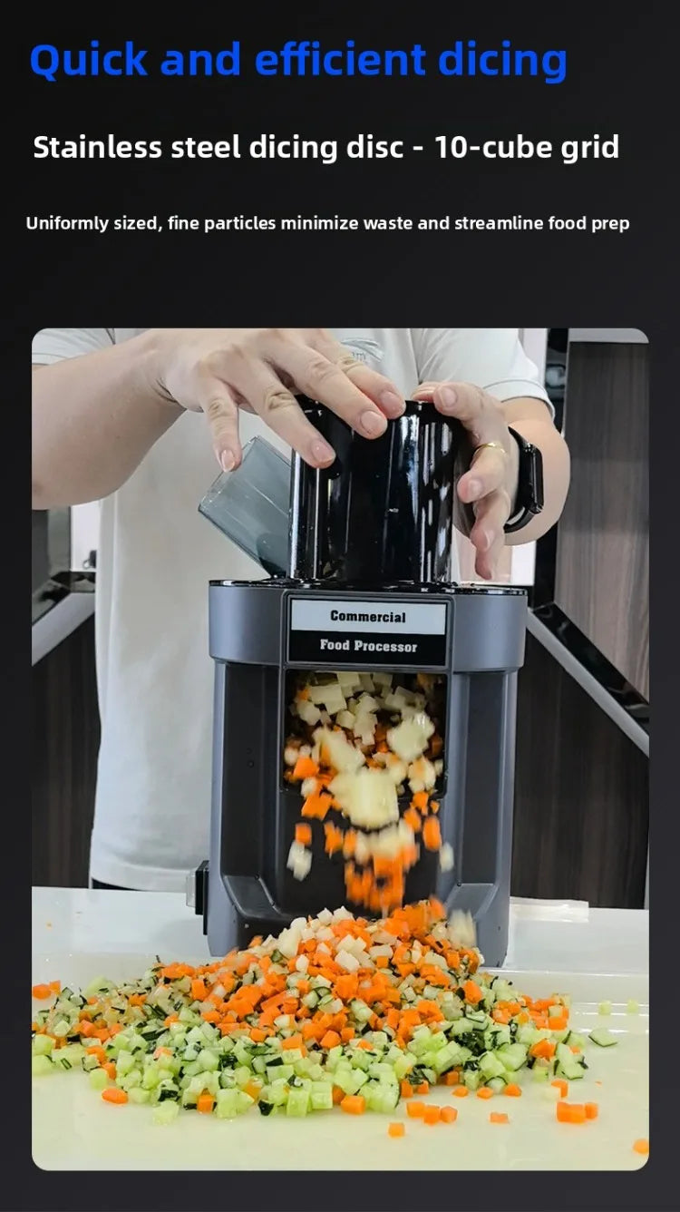 In Dual-Feed Electric Food Chopper Automatic Potato Dicer