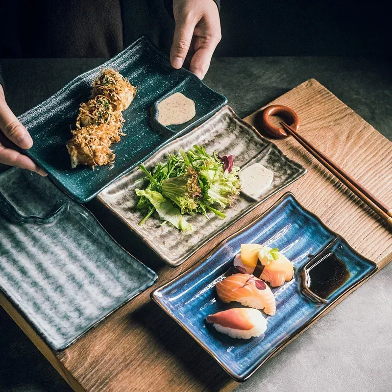 Ceramic Japanese Dumpling Dish Dipping Sauce Dish Creative