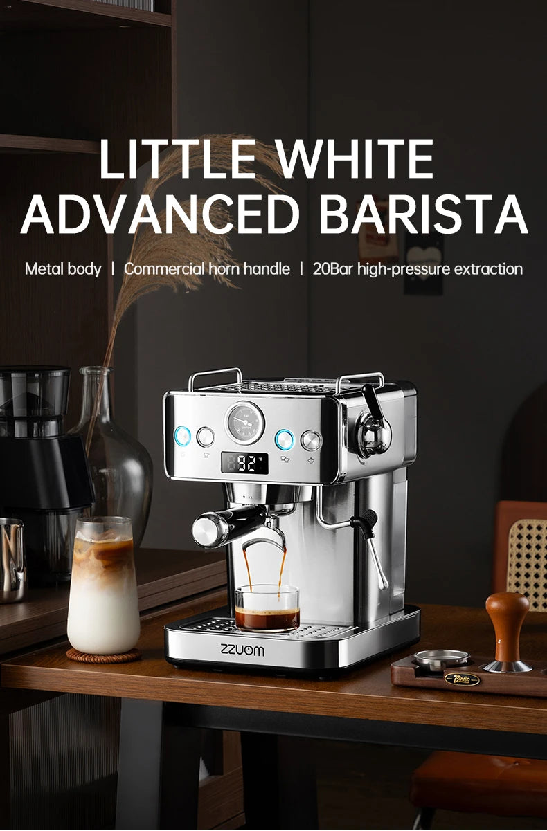 20bar Semi-Automatic Espresso Machine Stainless Steel Casing