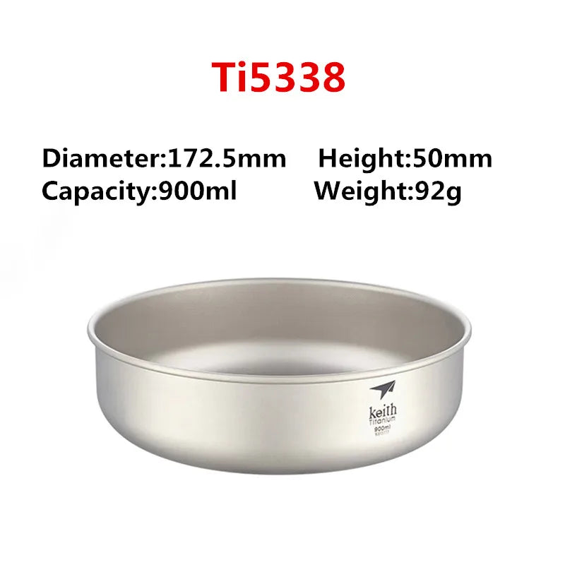 Keith Camping Tableware Titanium Bowls Pan Fruit Vegetable