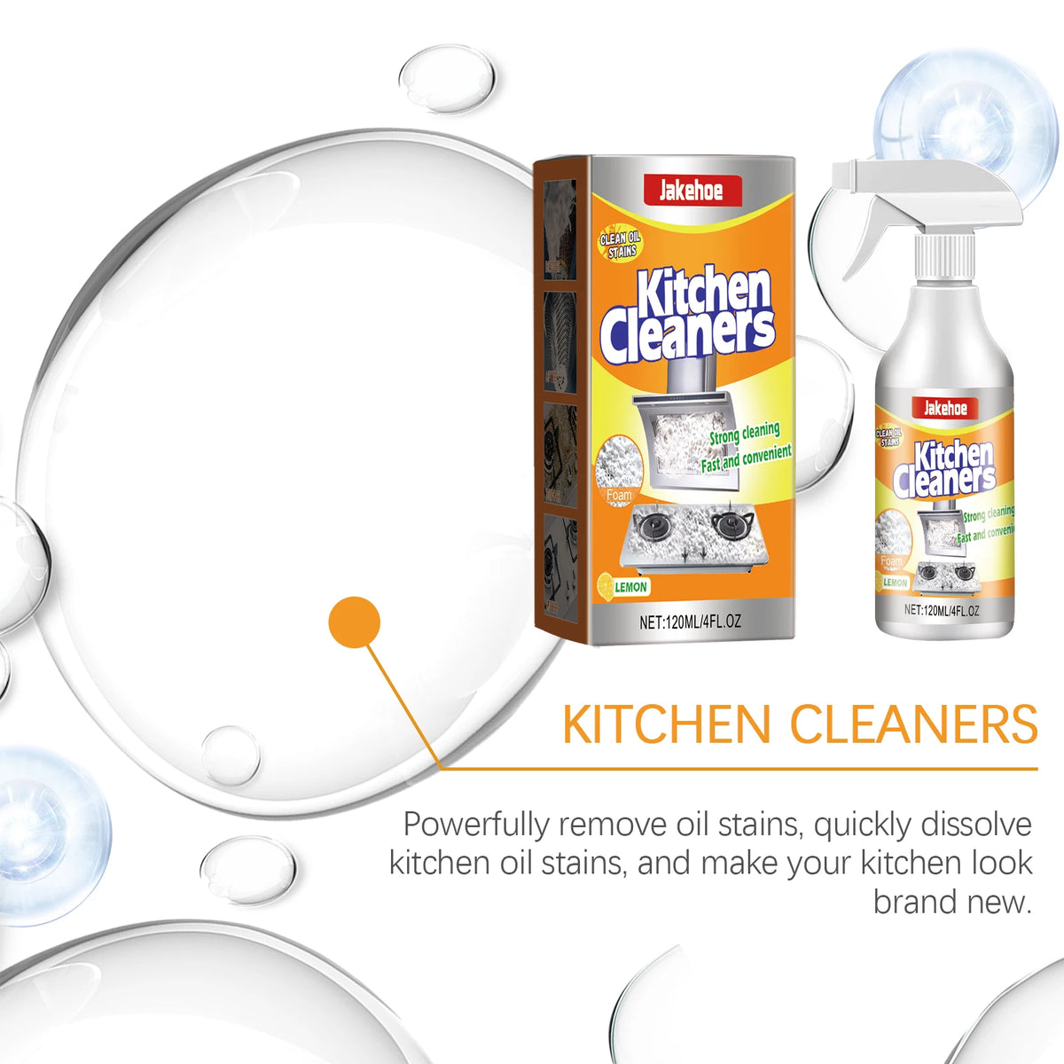 Foam Cleaner Powerful Dissolving Removing Stubborn Oil Stains