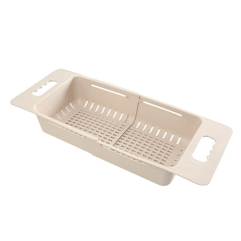 Adjustable Dish Drainer Sink Drain Basket Washing Vegetable