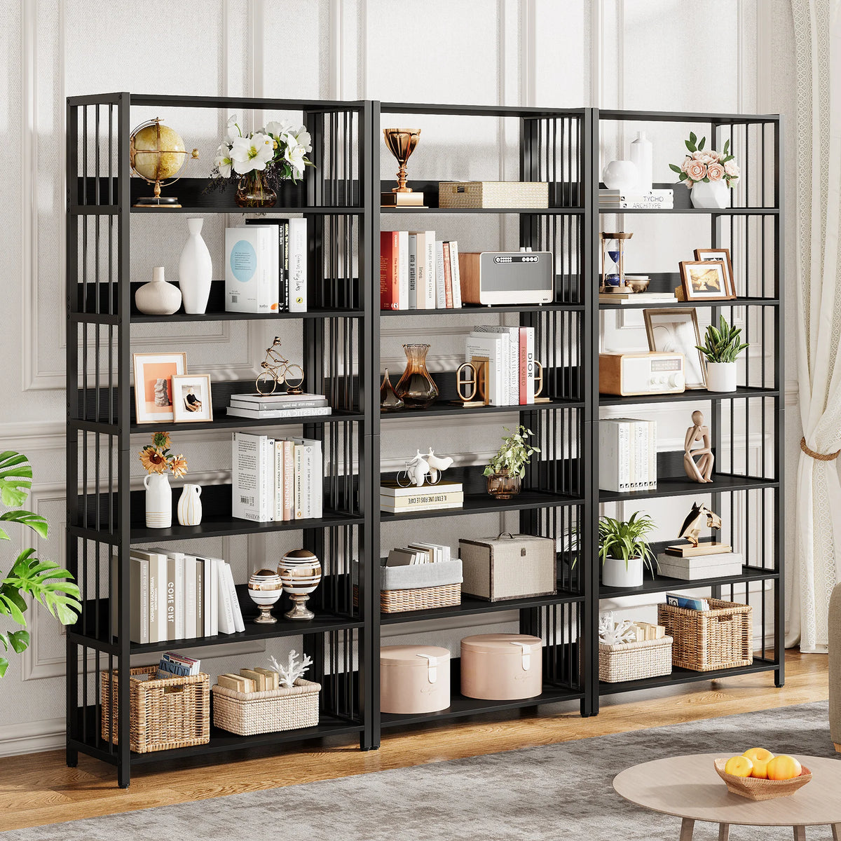 Tribesigns Bookshelf Storage Rack Standing Shelf Tier Industrial