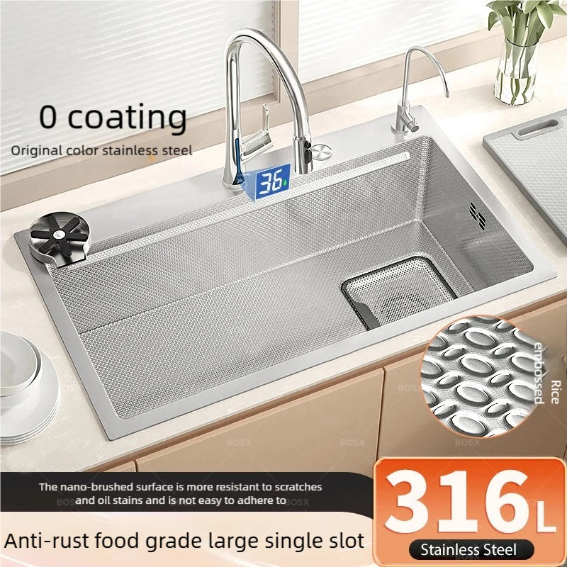 316l Stainless Steel Sink Durable Large Slot Wash