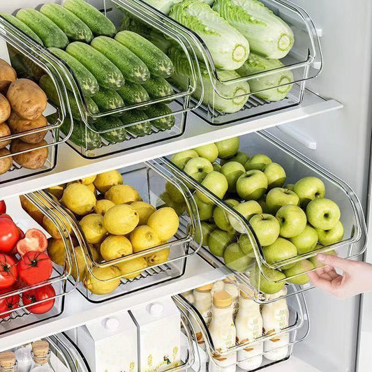 Refrigerator Organizer Bins - Clear Plastic Container Drawer