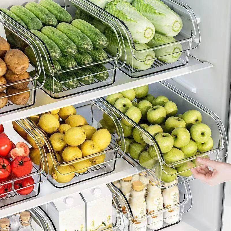 Refrigerator Organizer Bins - Clear Plastic Container Drawer