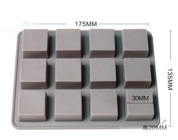 12 Squares Cake Cupcake Chocolate Baking Tray Fondant