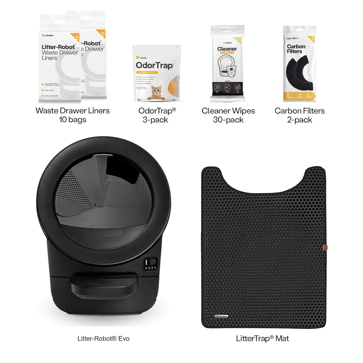 Litter-Robot Evo Bundle By Black - Automatic Self-Cleaning