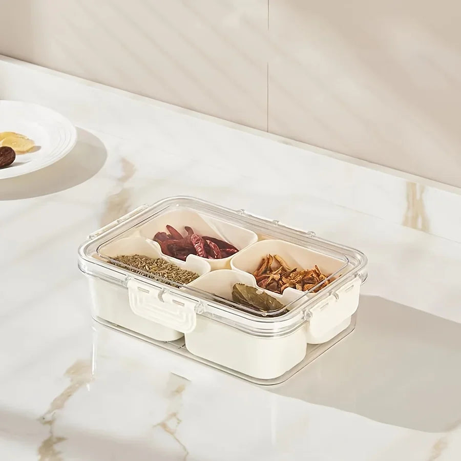 4/8 Compartment Snack Storage Box Lid Travel Charcuterie
