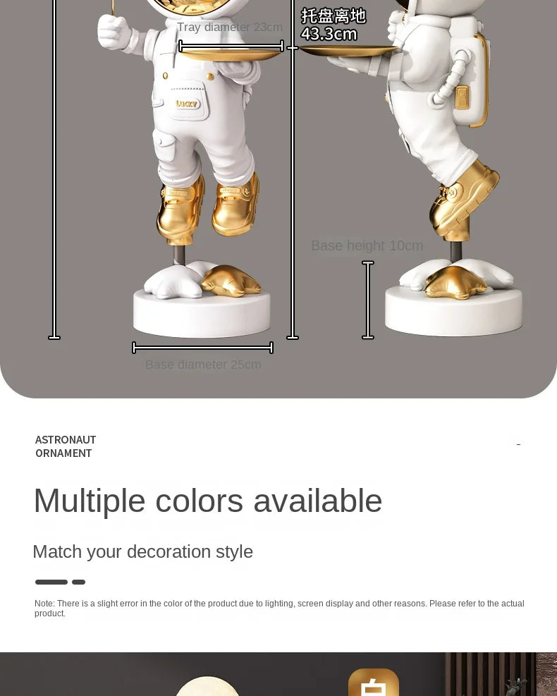 Decor Astronaut Statues Tray Storage Rack Art Ornaments