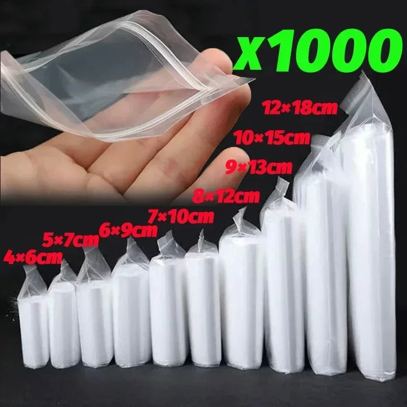 100-1000pcs Self Sealing Bag Transparent Plastic Storage Bag