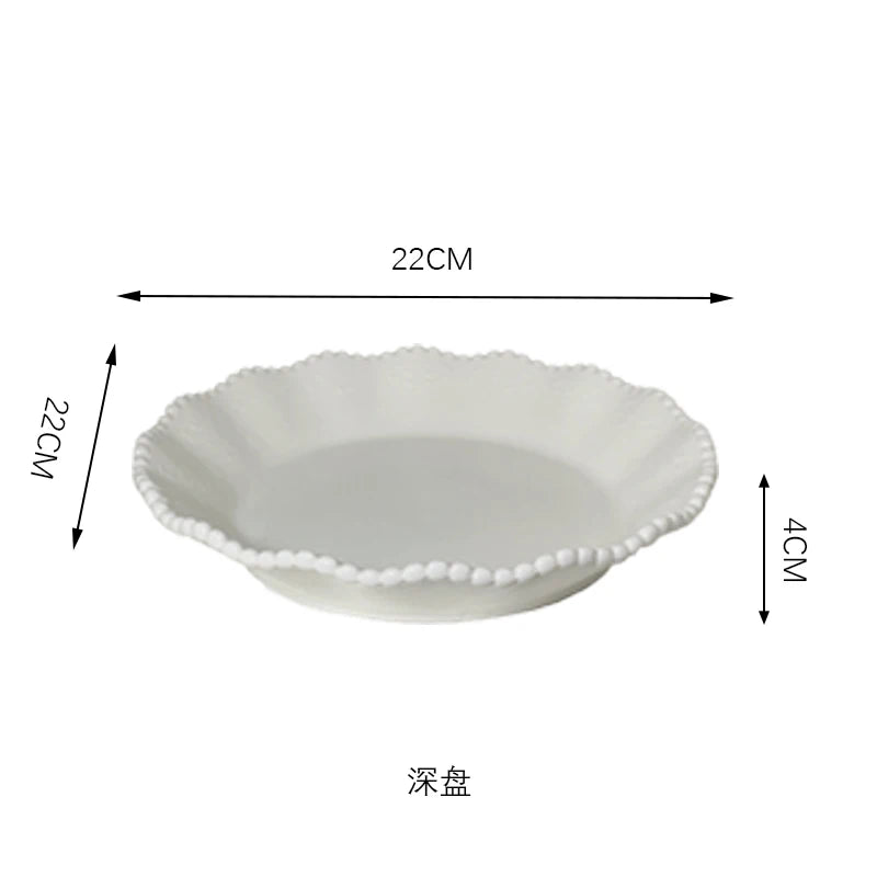 Ceramic Pearl Plates & Bowls - Practical Breakfast
