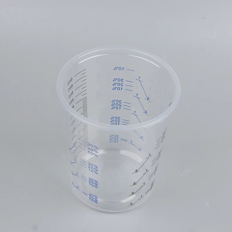 10/50pcs 600ml Disposable Paint Mixing Calibrated Cup Transparent