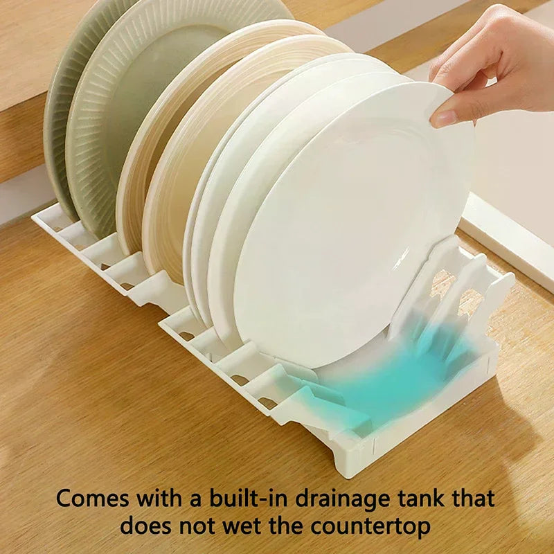 Dish Organizer Rack Upright Draining Cabinet Plate Organizer