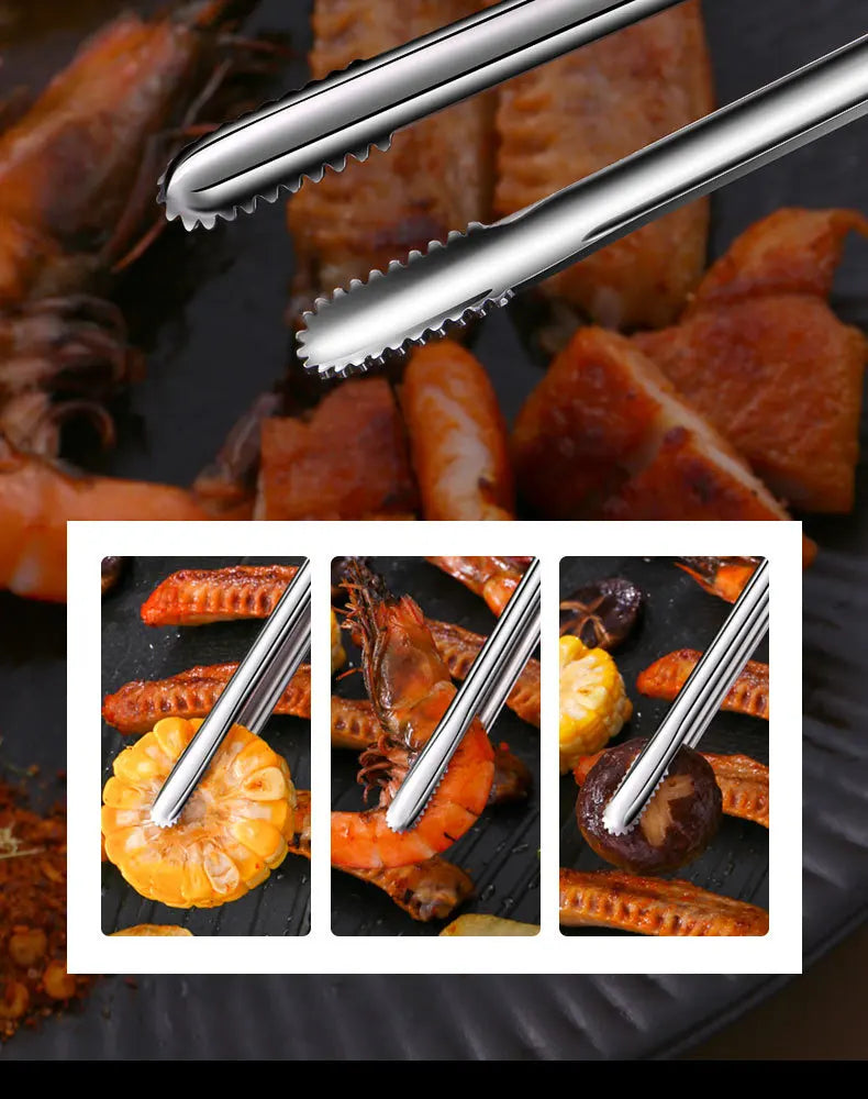 304 Stainless Steel Grill Bbq Tongs Cooking Utensils