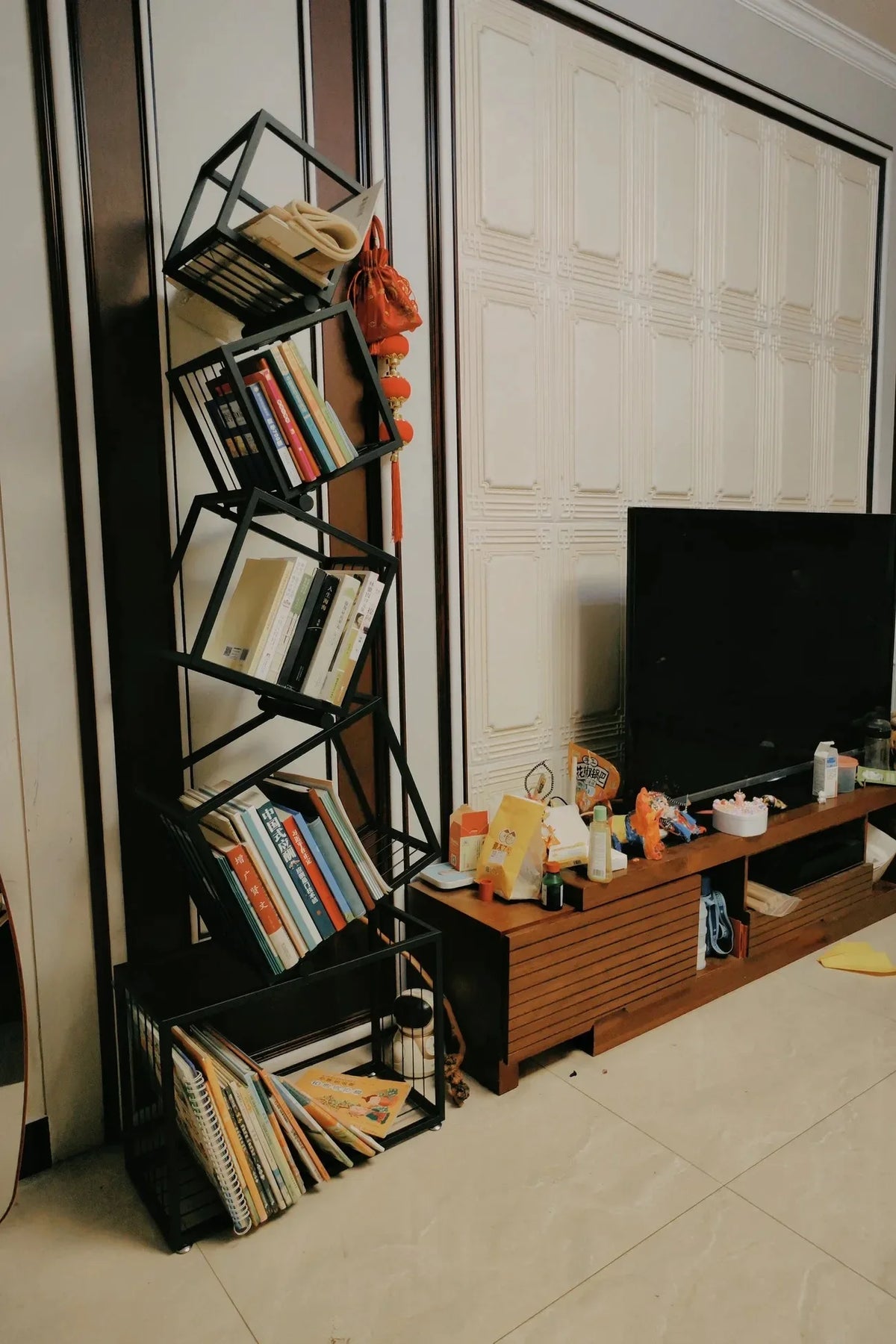 Modern Living Room Decor Iron Art Shelf Office
