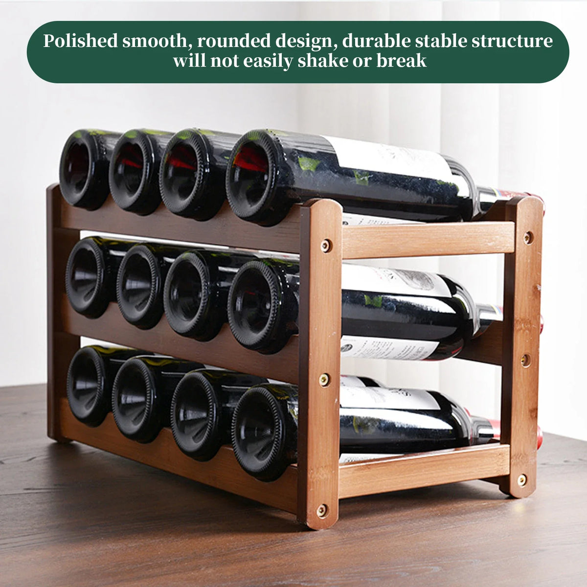 Wine Rack Wooden Winebottle Display Cabinet Holders Shelf