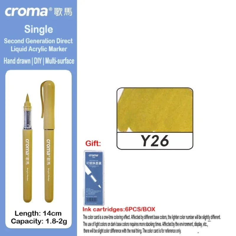 Croma 160/1 Colors Refillable Direct Liquid Acrylic Marker