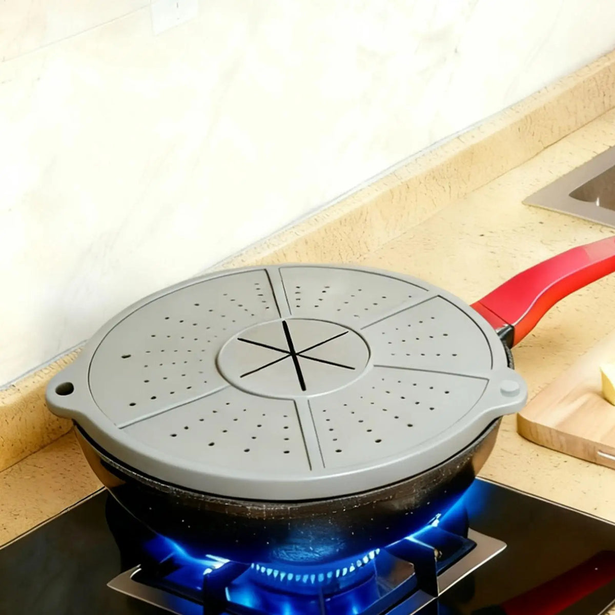 1pcs Oil Proofing Lid Filter Foldable Frying Pan