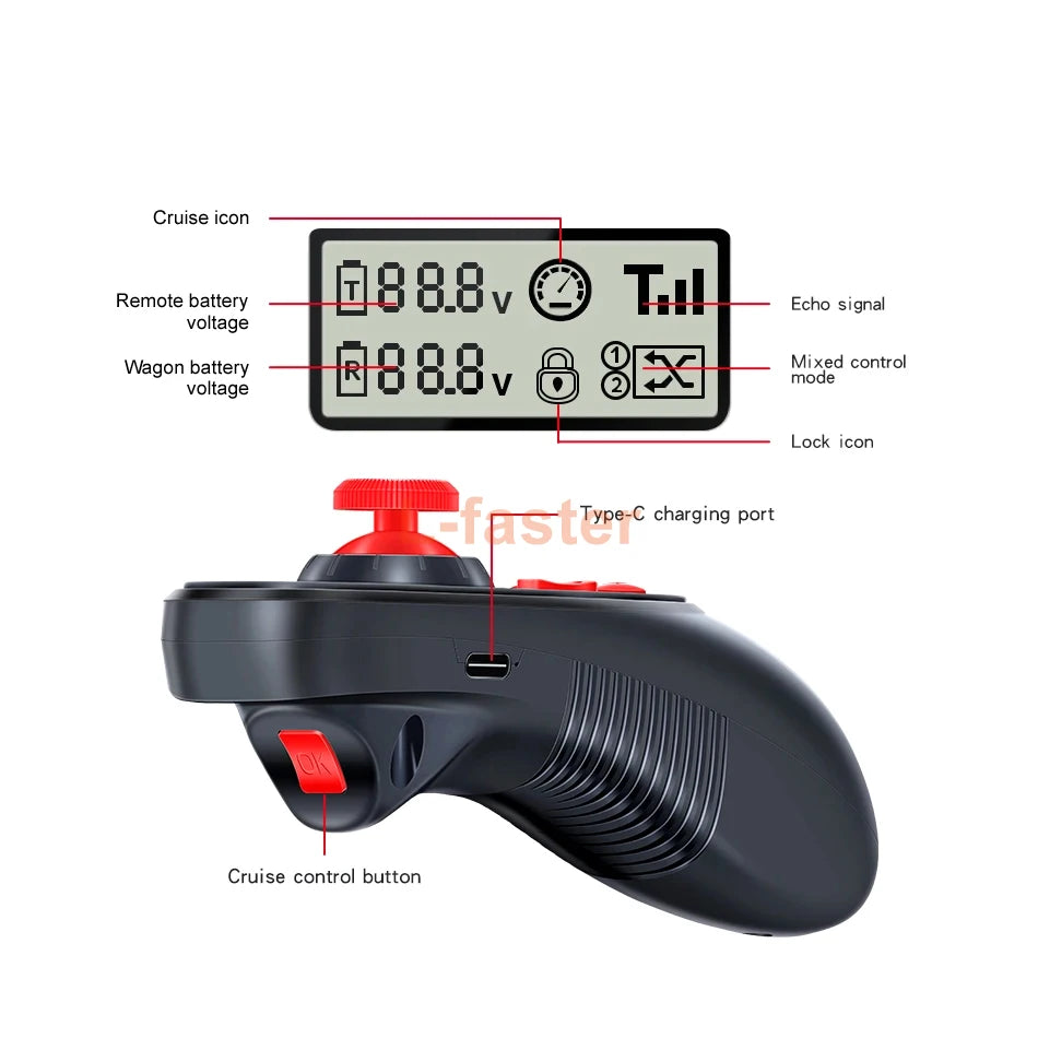 24v Electric 4wd Brushed Controller Wireless Remote Joystick