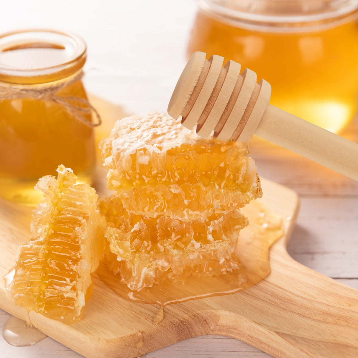 Honey Stir Bar Mixing Handle Jar Spoon Wooden