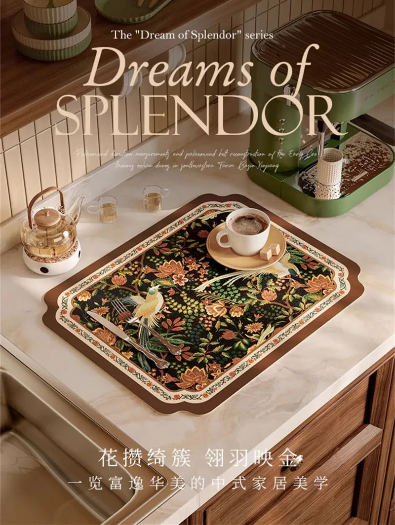 Dish Drying Mat Super Absorbent Counter Draining Mat