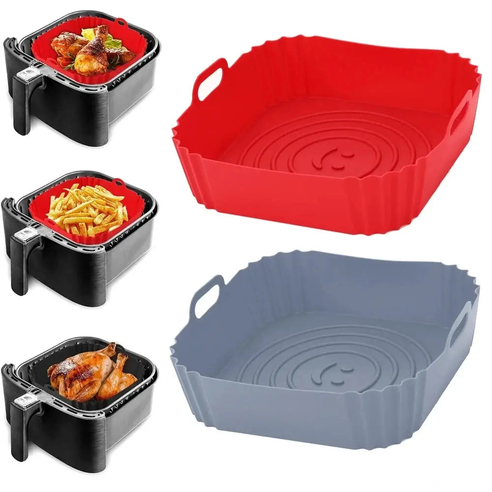 1pc Reusable Airfryer Pan Liner Silicone Air Fryers