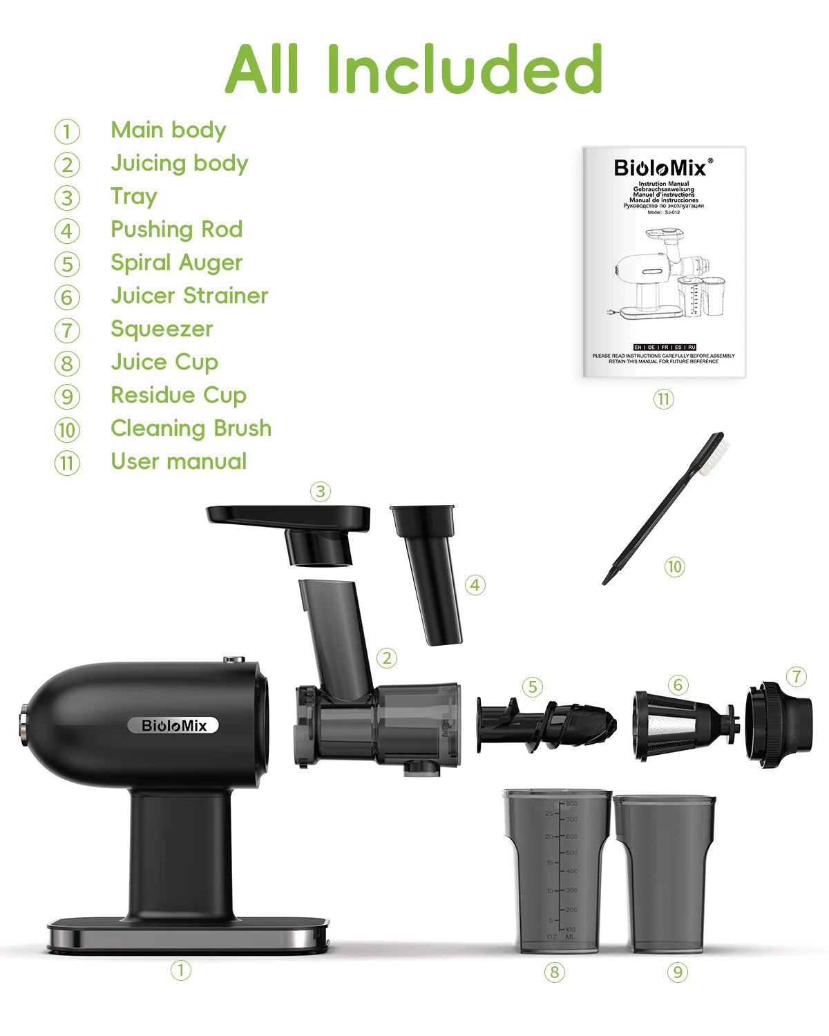 Biolomix Cold Press Juicer Slow Masticating Juicer Machines