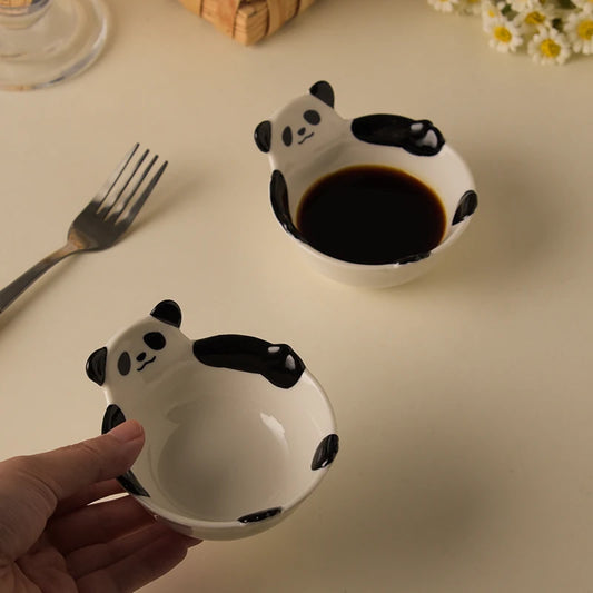 Panda Ceramic Dipping Dish Cute Shaped Mini Bowl