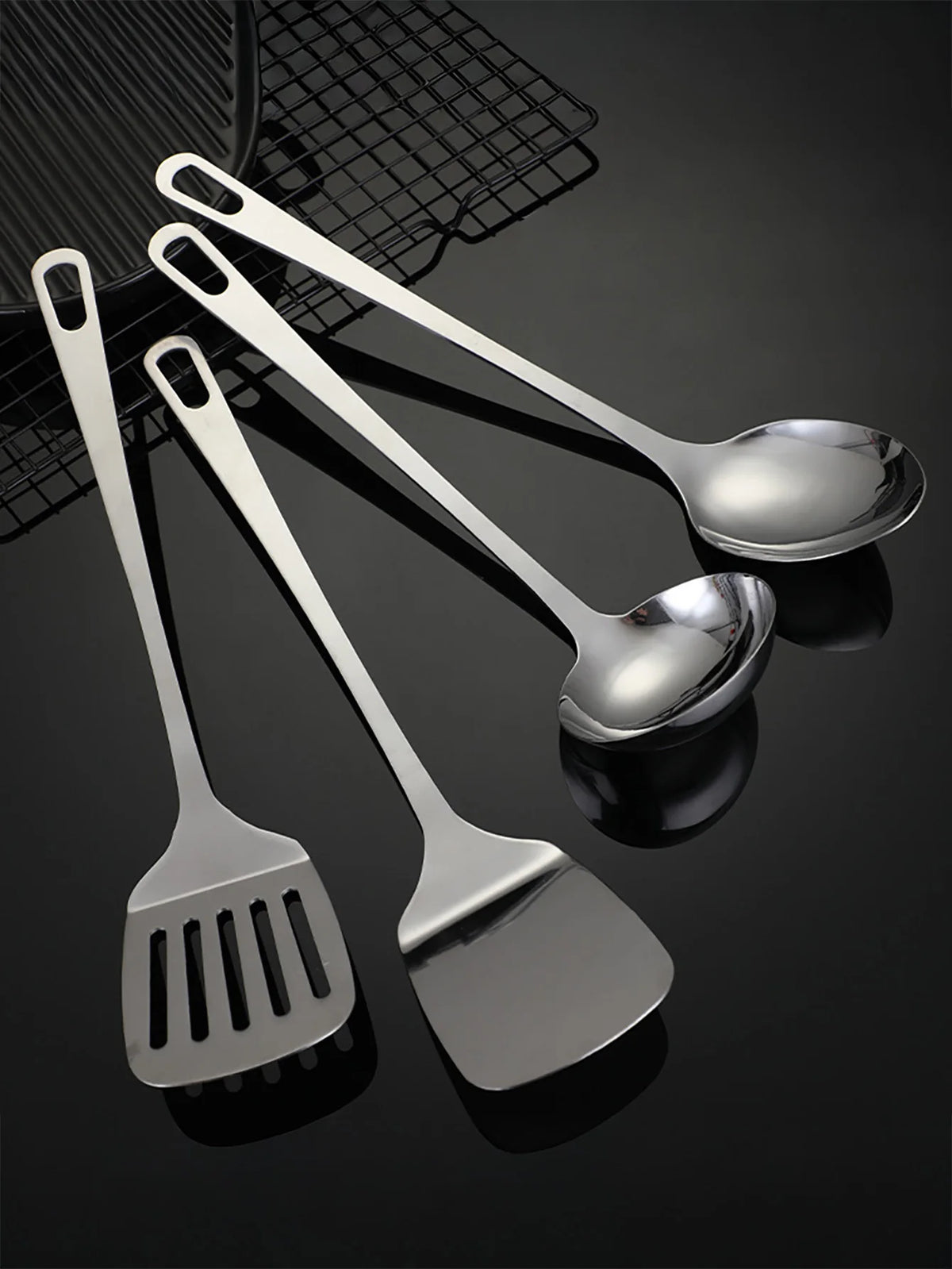 Stainless Steel Spatulas Metal Spatula Solid & Slotted