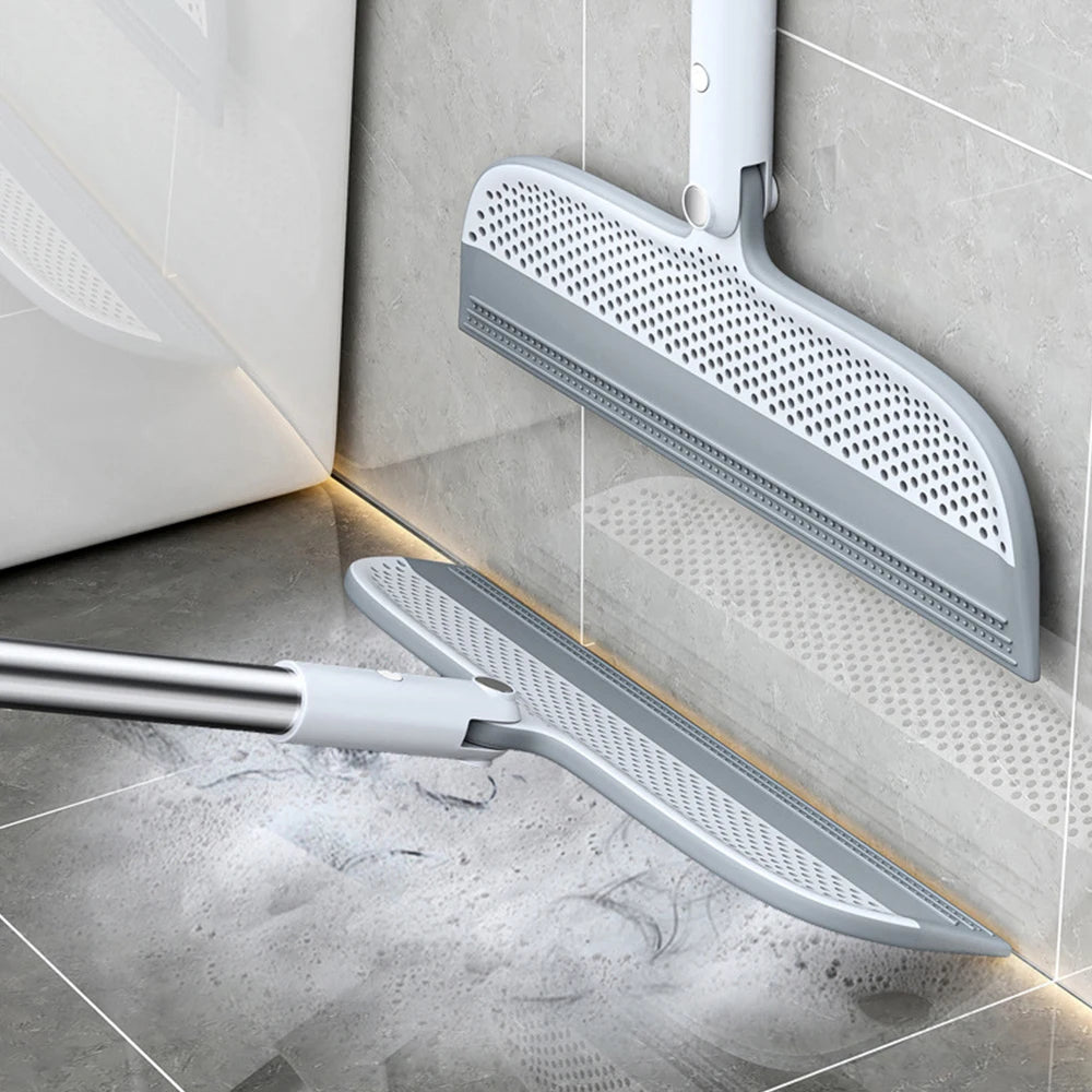 Silicone Floor Scraper Broom - Non-Stick Hair &